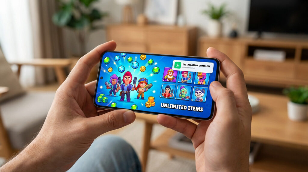 Installation de Null's Brawl sur Android avec APK v65.165 pour gemmes illimitées et skins exclusifs