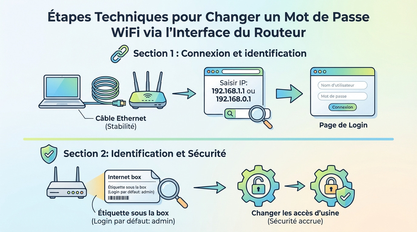 Interface de configuration routeur pour modifier la clé de sécurité Wi-Fi