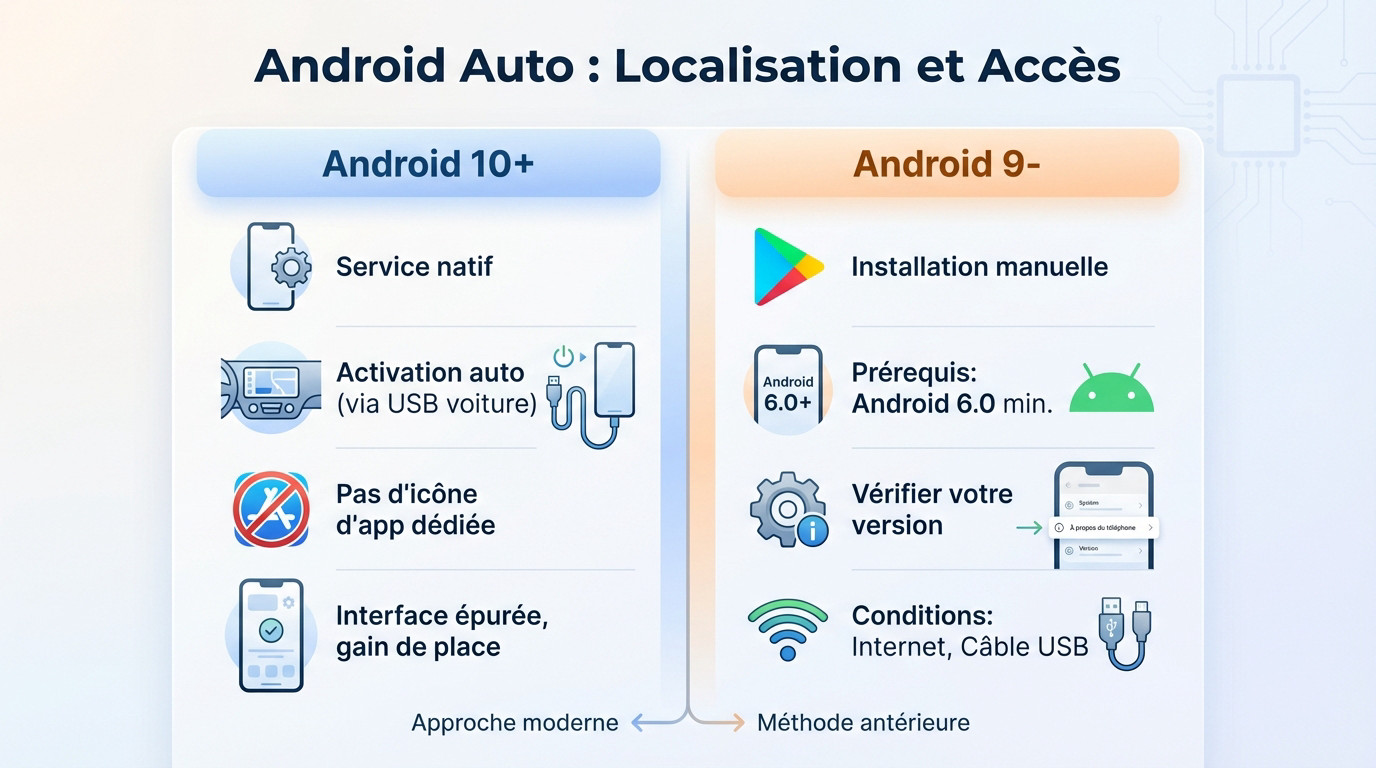 Interface des paramètres Android montrant les fonctionnalités connectées