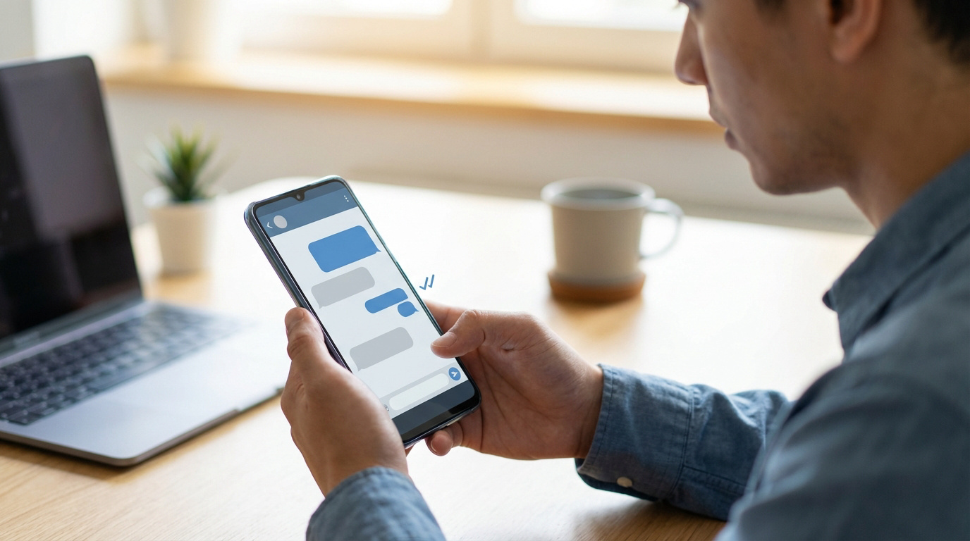 Illustration of RCS message read receipts on Android device