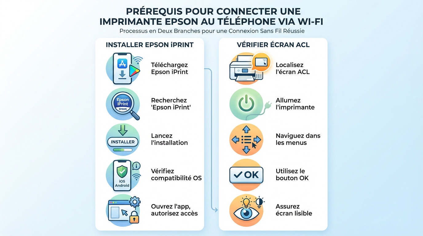 Imprimante Epson avec écran ACL affichant le menu de configuration Wi-Fi Direct