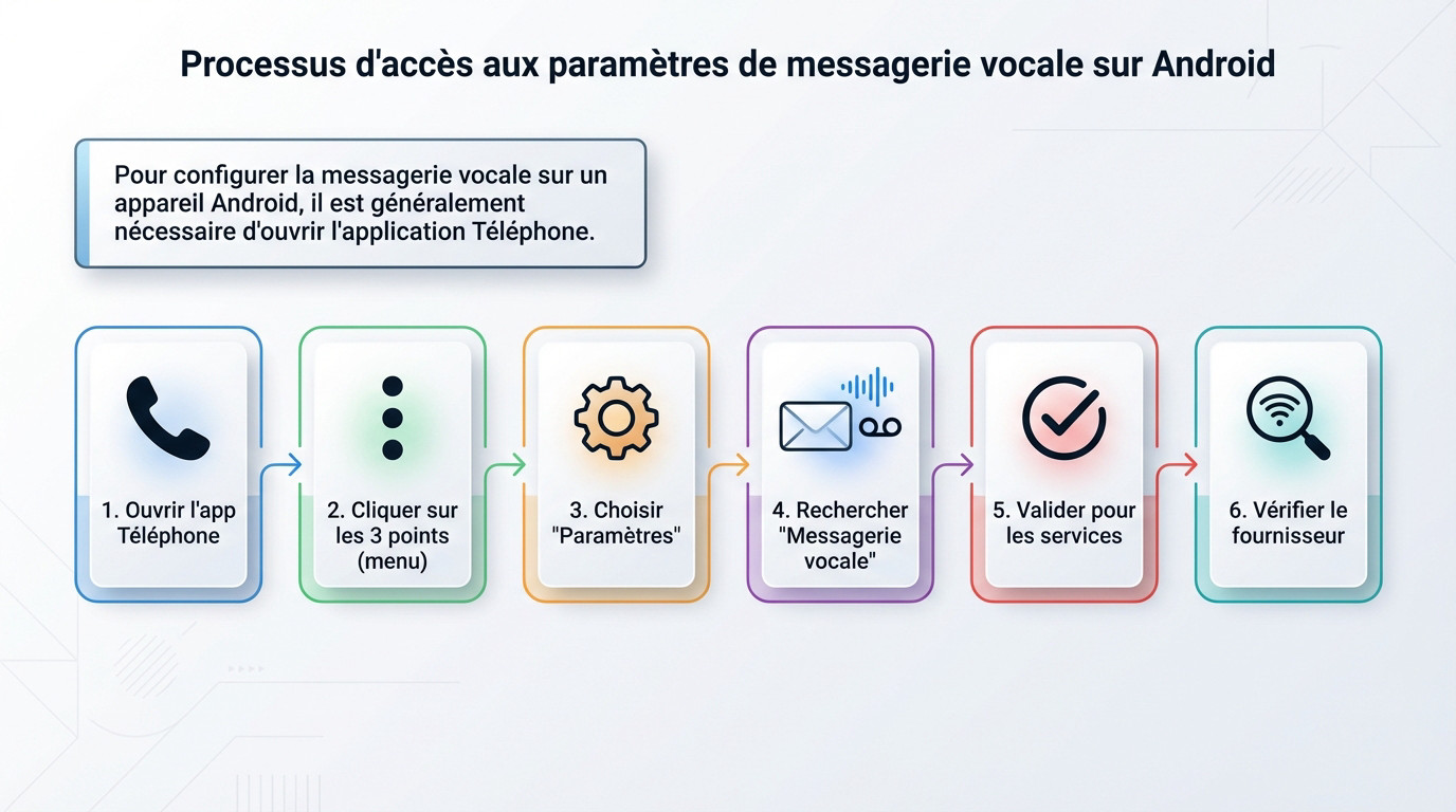 Interface de configuration de la messagerie vocale sur un smartphone Android