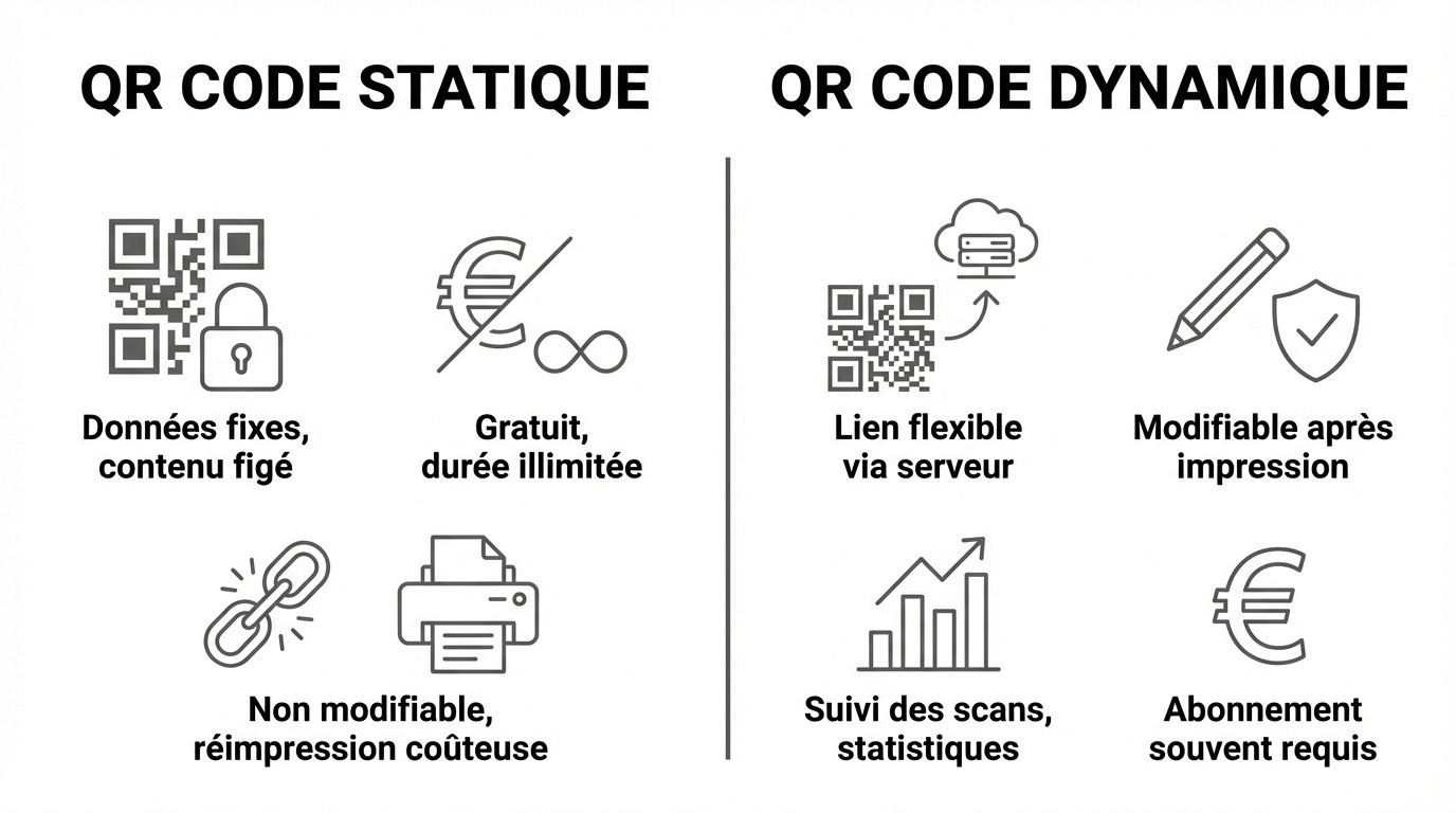 Comparatif technique entre le QR code statique et le QR code dynamique