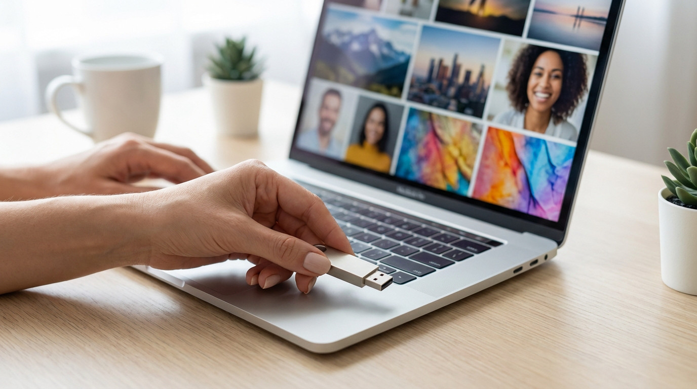 Transférer des photos sur une clé USB en toute sécurité avec Windows, Mac et ChromeOS