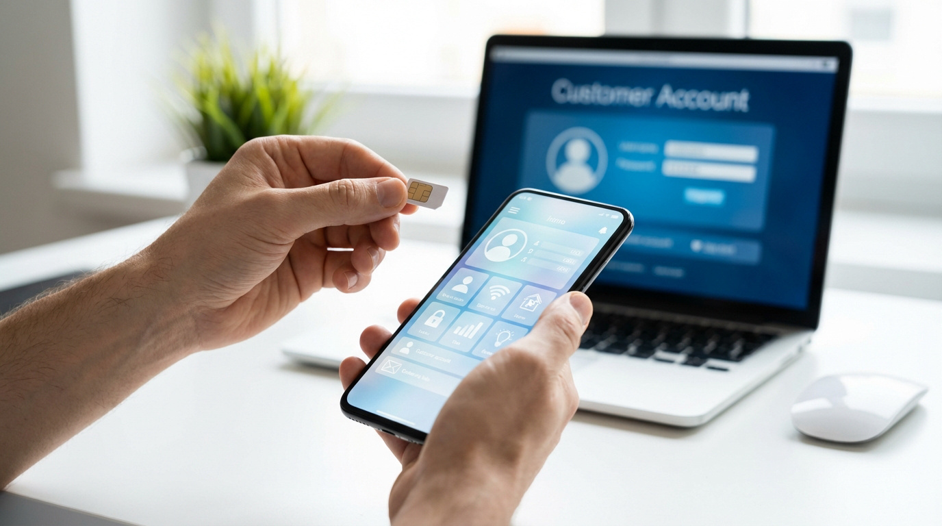 Support plastique Bouygues avec code PUK pour débloquer la SIM