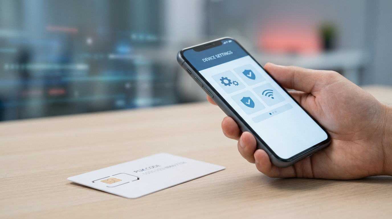 Support plastique de carte SIM SFR montrant le code PUK pour déblocage