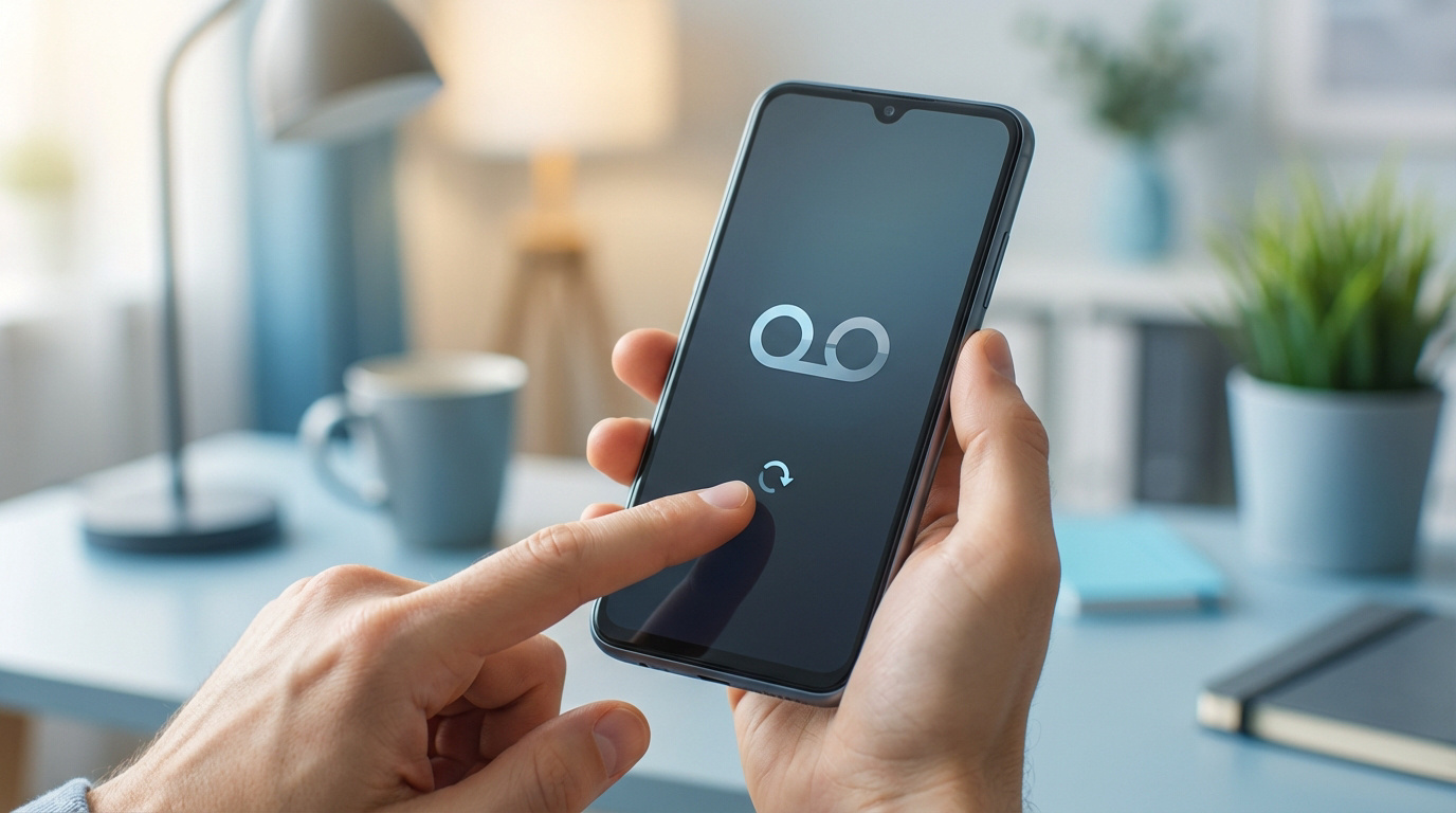 Smartphone displaying Android settings to prevent direct voicemail issues