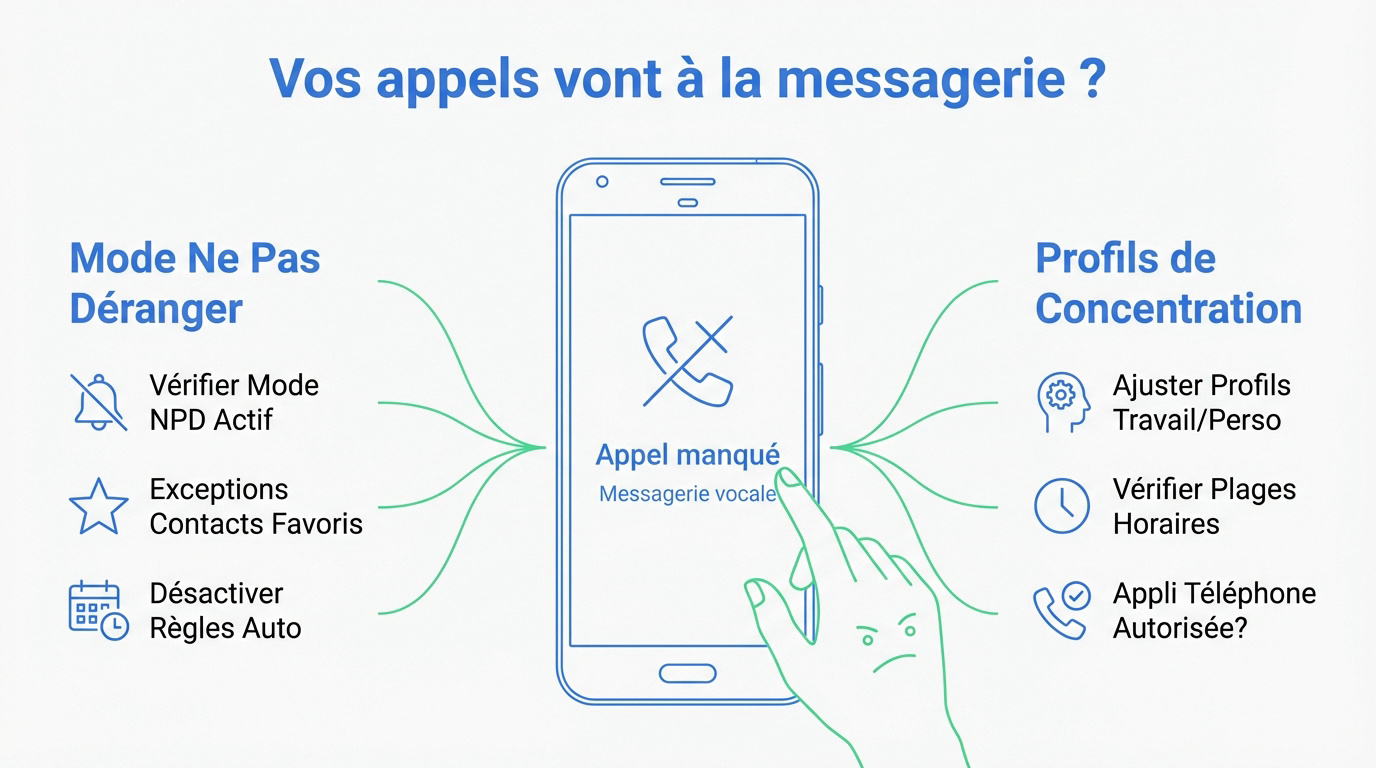 Problème d'appel Android qui tombe sur la messagerie