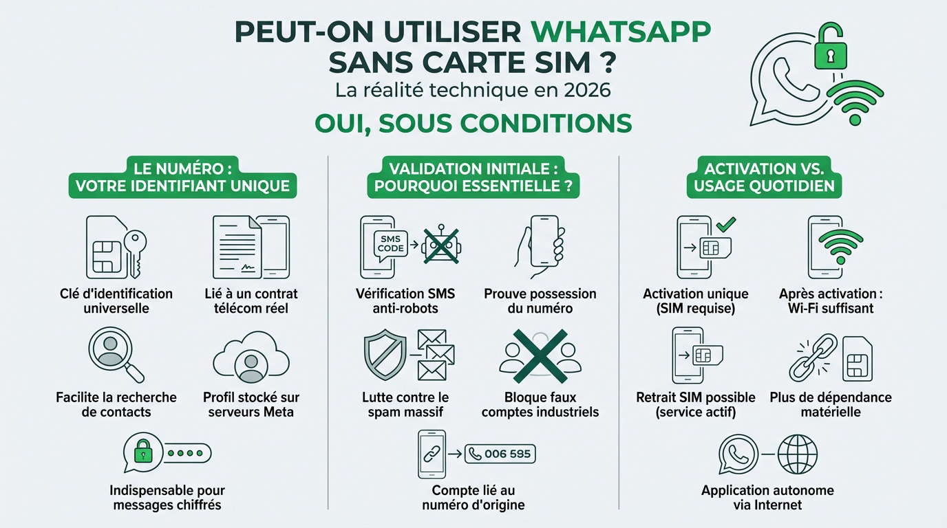 Utilisation de WhatsApp sans carte SIM sur smartphone de manière sécurisée