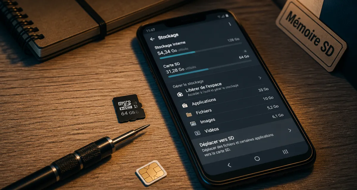 Comment mettre application sur carte SD : déplacer sur SD sans erreur, mémoire saturée