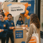 street marketing hors media stand PLV