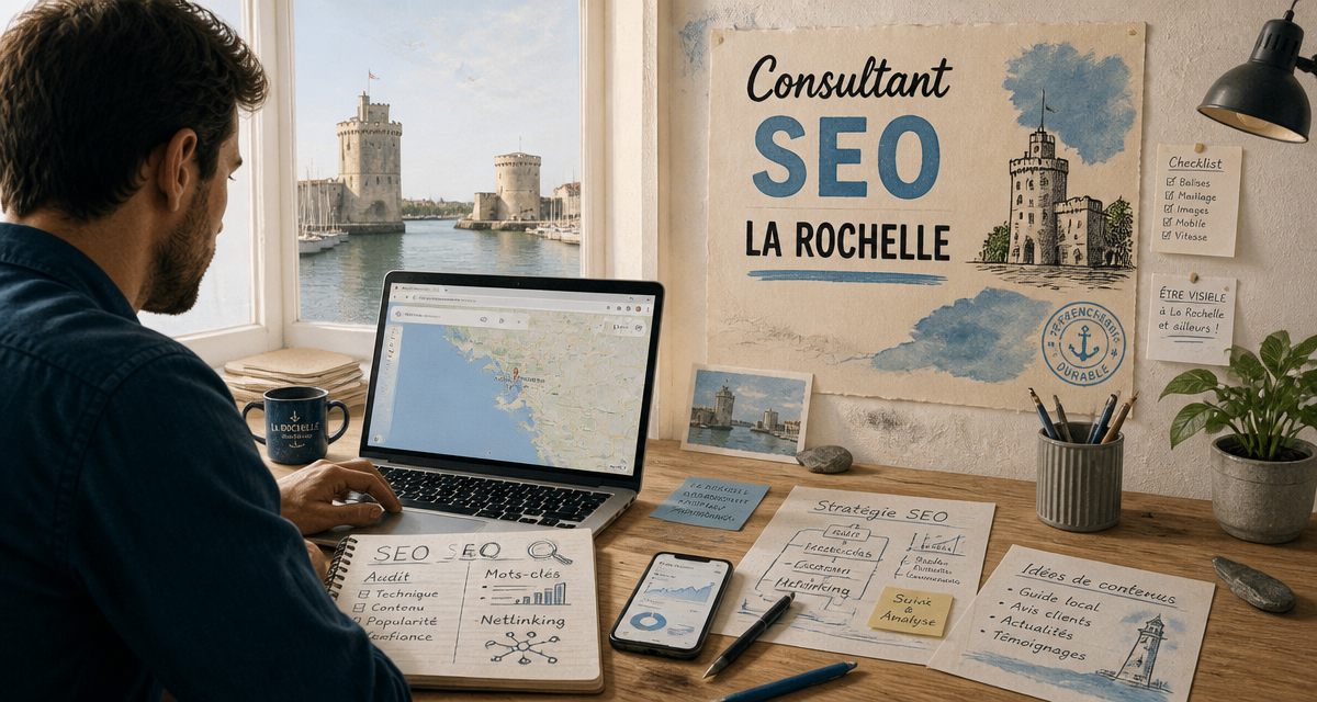 consultant seo la rochelle travaillant sur google maps
