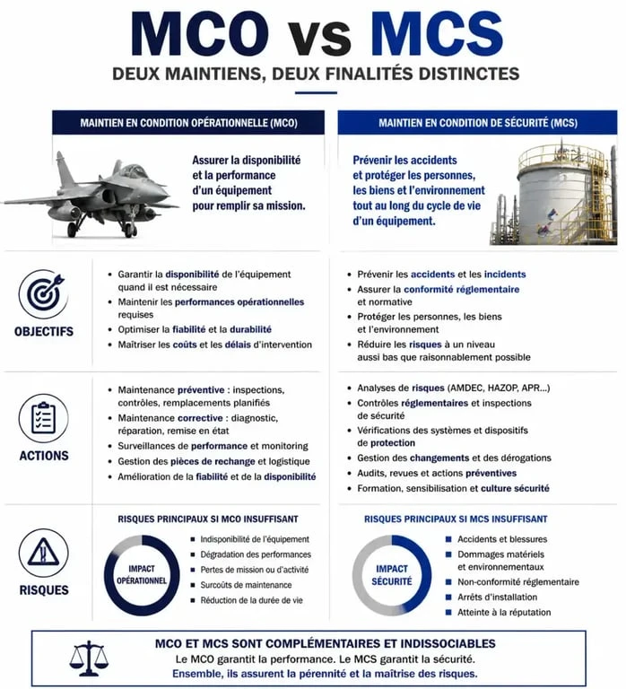 Infographie comparative entre le MCO et le MCS pour la gestion de l'informatique