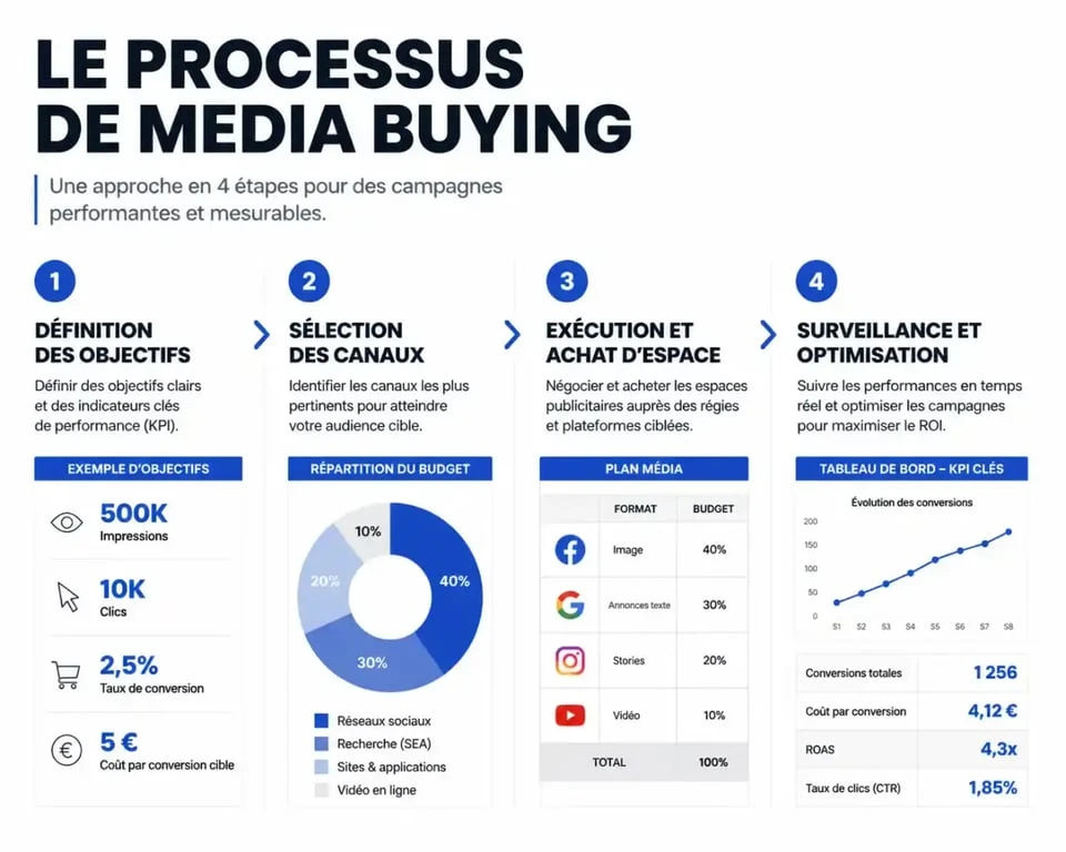 Processus stratégique de media purchase : des objectifs à l'optimisation des campagnes publicitaires