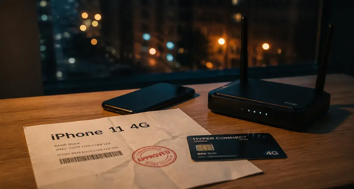 iPhone 11 5G près d’un routeur 5G, iPhone 11 5g