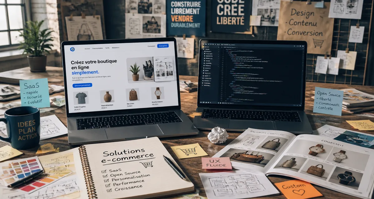 solutions e commerce comparaison SaaS open source