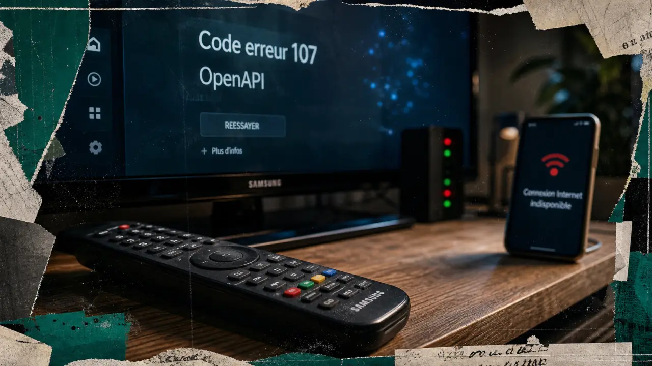 Code erreur 107 TV Samsung : vérifier le réseau Wi‑Fi