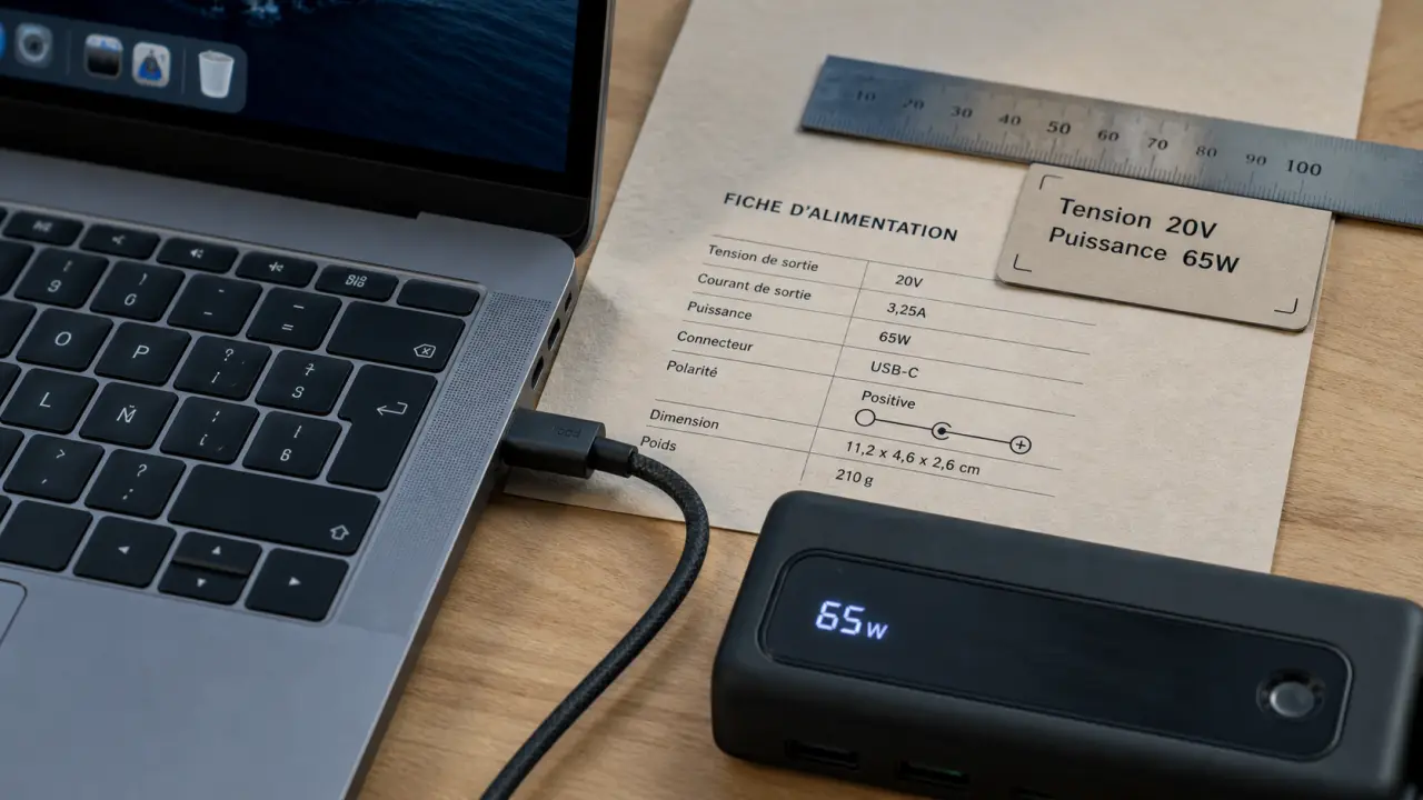 Comment charger un ordinateur portable sans chargeur via USB-C et power bank 65W