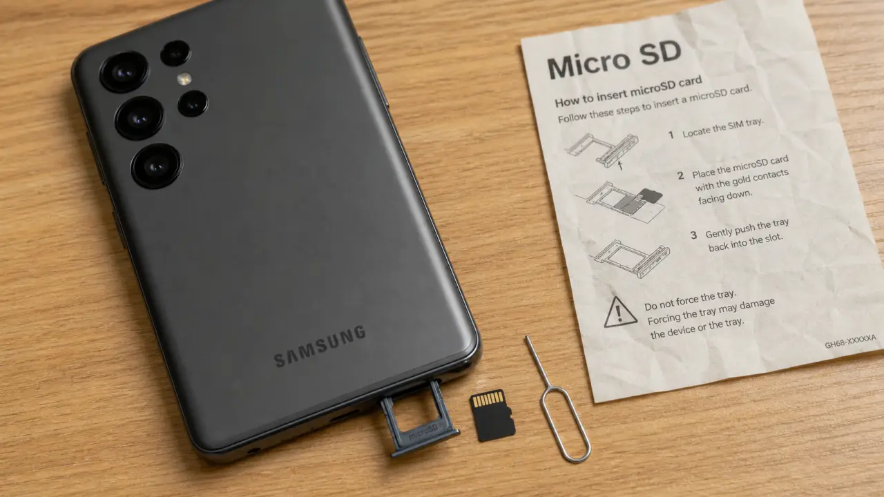 Comment installer une carte sd sur samsung : micro SD dans le tiroir SIM/SD