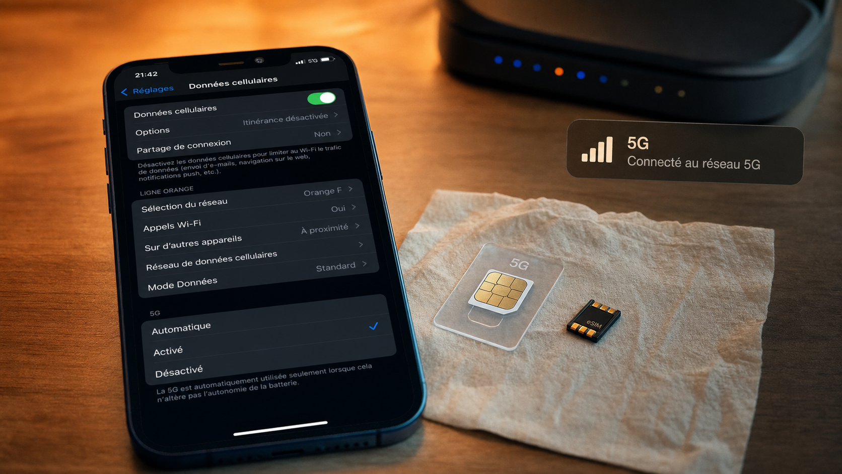 iPhone 12 compatible 5G : écran des données cellulaires et réglages 5G