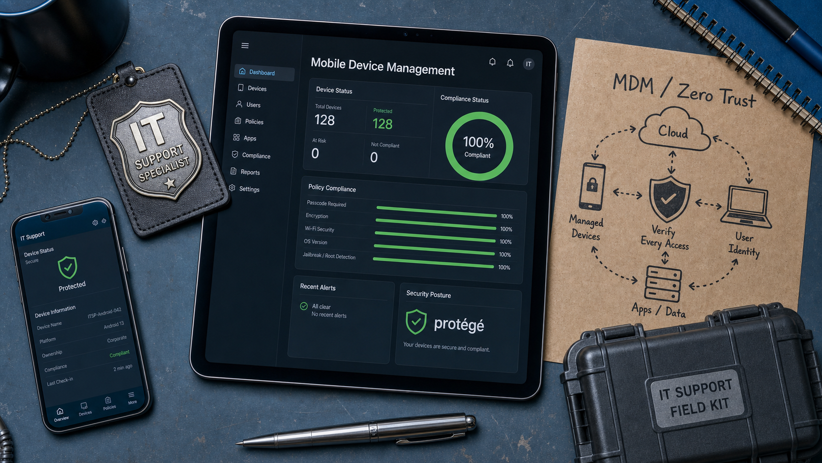 MDM mobile device : smartphone et tablette avec protection et pilotage