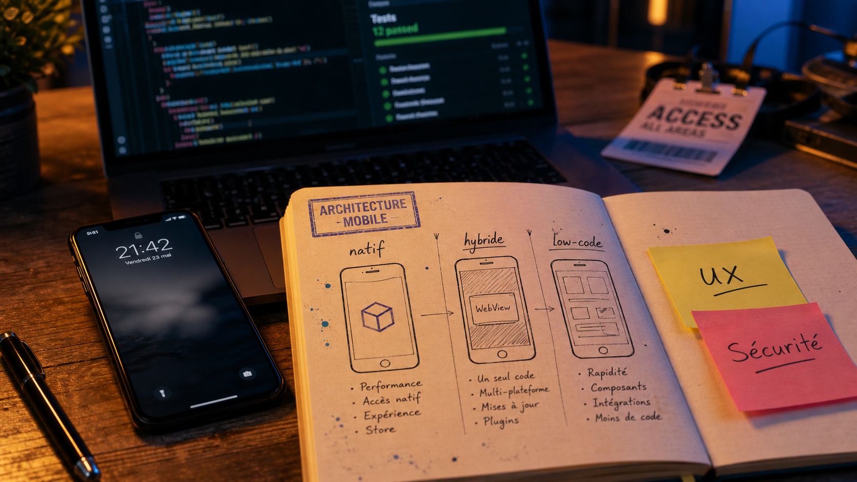 Mobile application dev : architecture mobile, méthodes natif hybride low-code