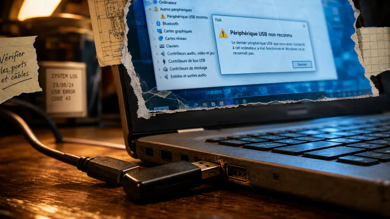 Périphérique usb non reconnu : port USB et pilote en cause