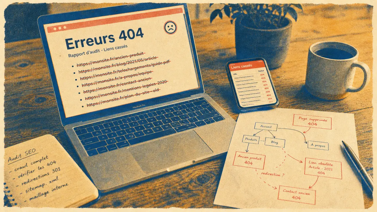 Réparer erreur 404 gratuitement avec outils SEO et liens cassés