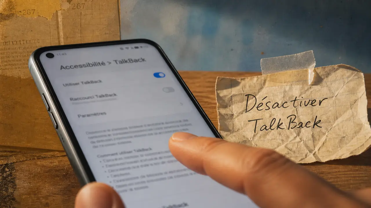 Comment désactiver talkback sur android, écran Accessibilité > TalkBack