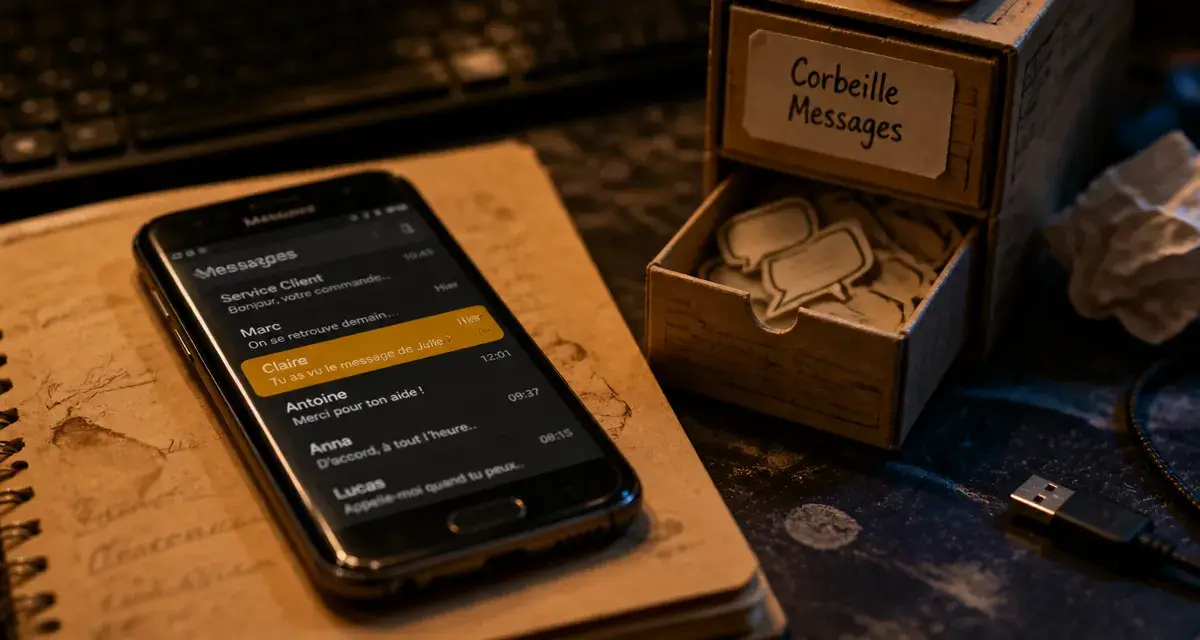 Comment récupérer des sms supprimés sur Samsung : écran et corbeille messages