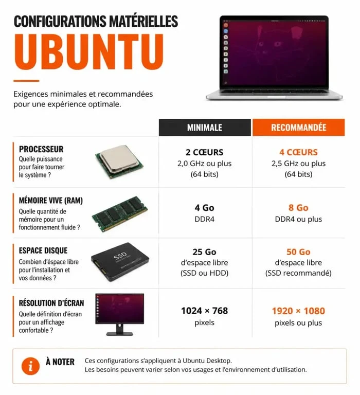 Configuration matérielle requise pour installer Ubuntu sur PC