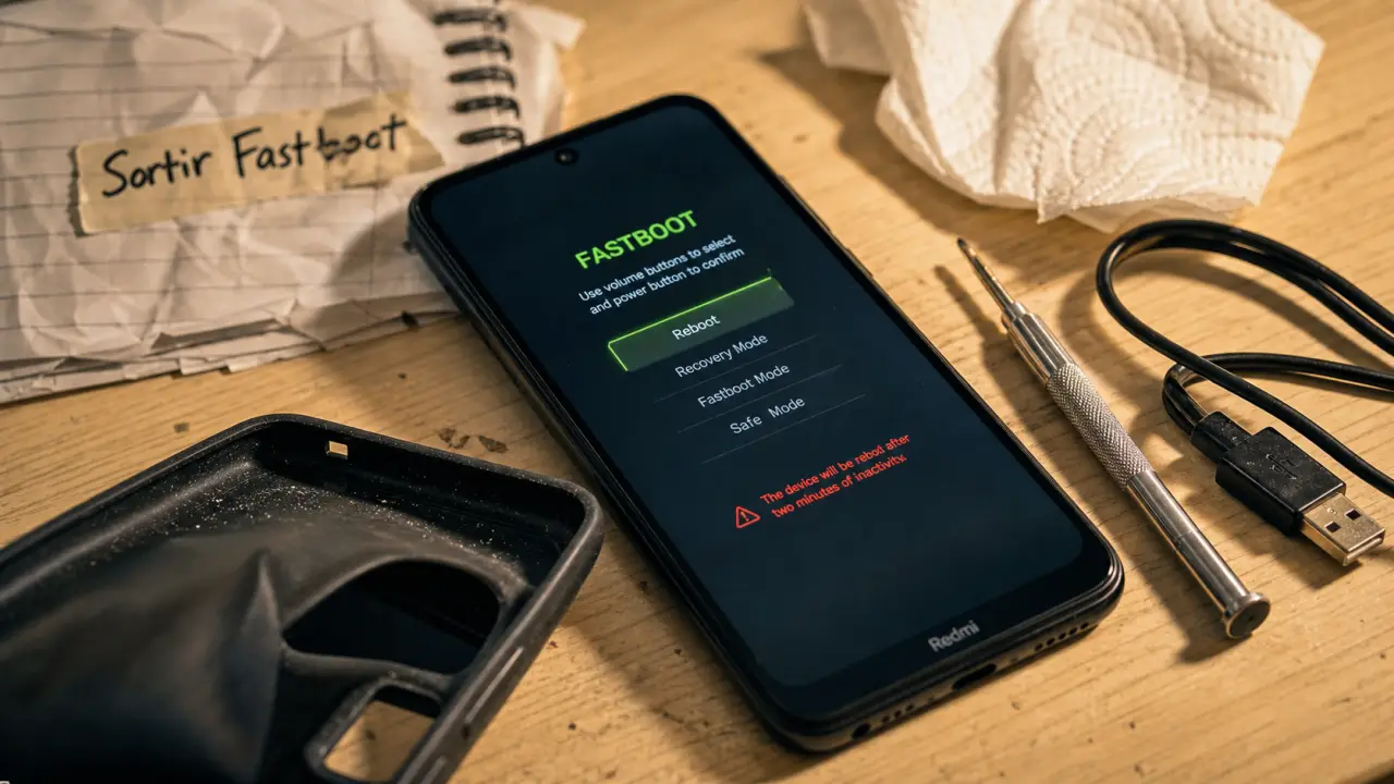 fastboot redmi sur Xiaomi Redmi, interface Fastboot affichée