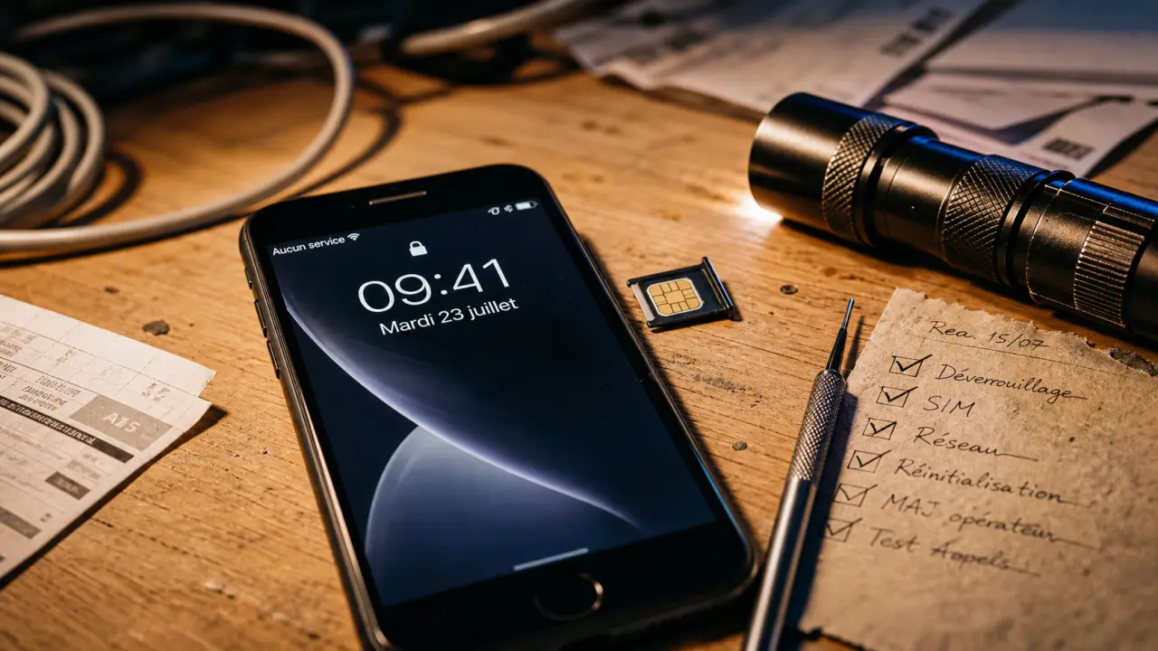 iPhone probleme reseau : Aucun service sans réseau, SIM ni baseband