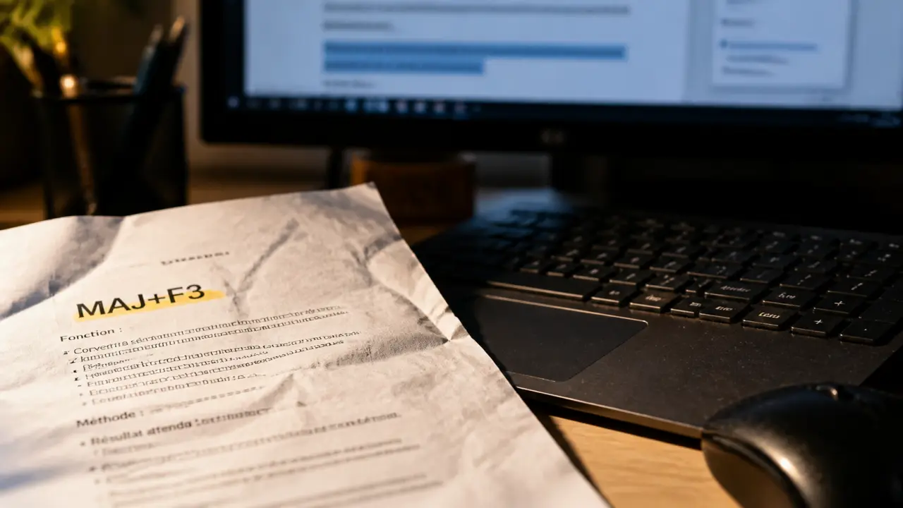 Majuscule en minuscule clavier : raccourcis Word, Excel et navigateur