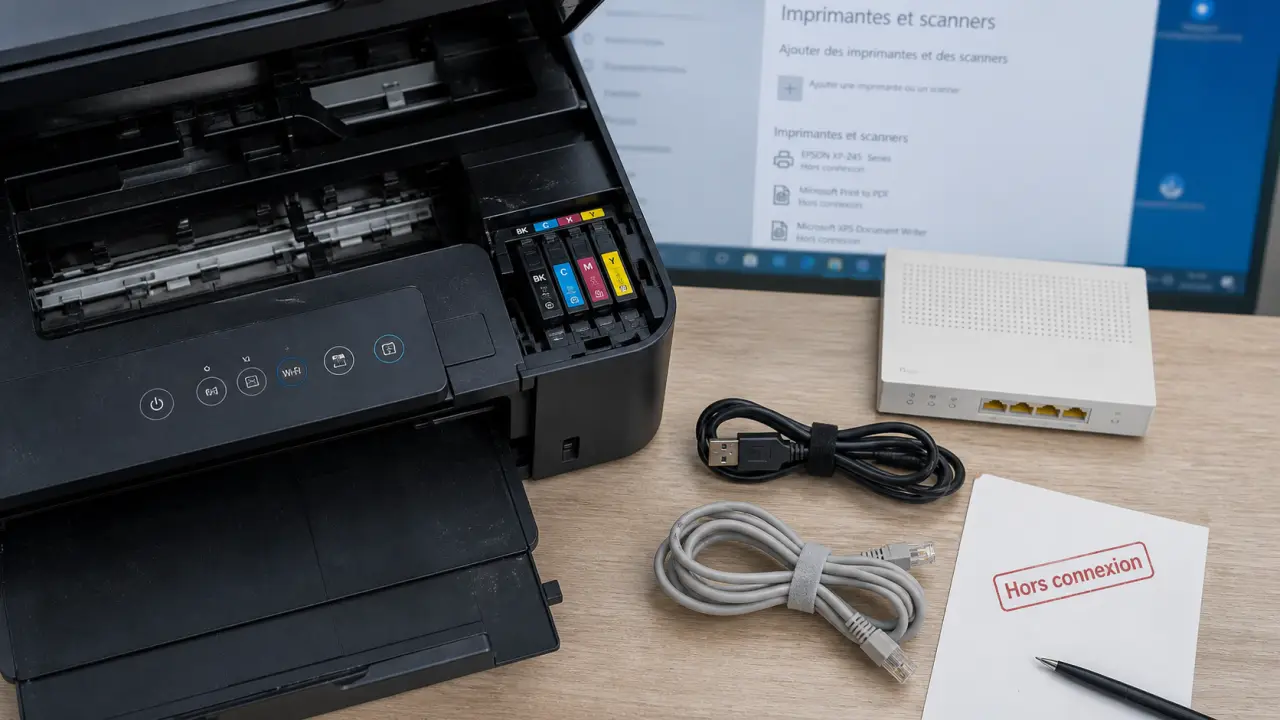 Mon ordinateur ne reconnait pas mon imprimante : vérifier USB, Wi‑Fi et pilote