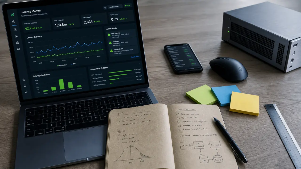 Performance monitoring : latence et alertes sur dashboard