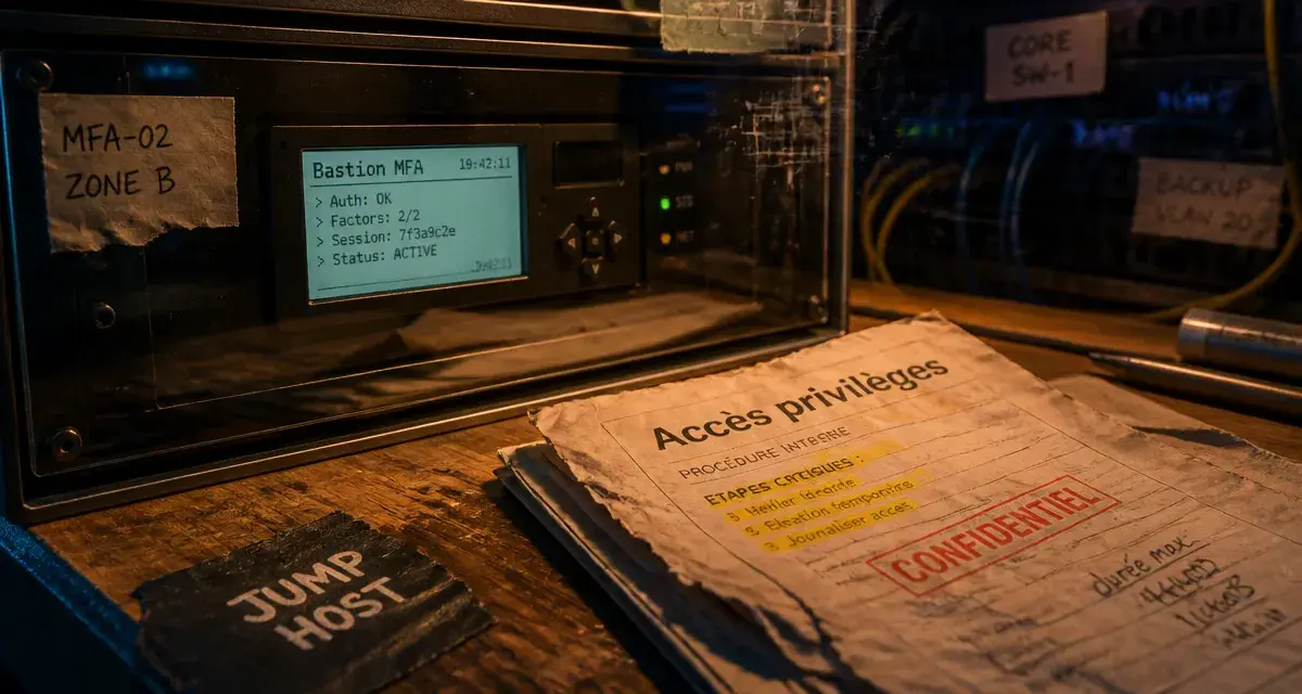 Bastion cybersécurité : accès privilèges et traçabilité des flux, terminal et dossier “Accès privilèges”