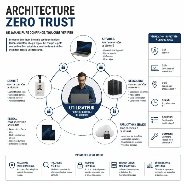 Architecture Zero Trust pour la cybersécurité en entreprise.