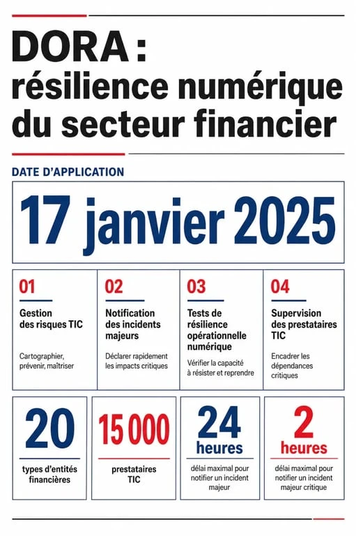 DORA cybersécurité : calendrier d’application et principales obligations du règlement européen