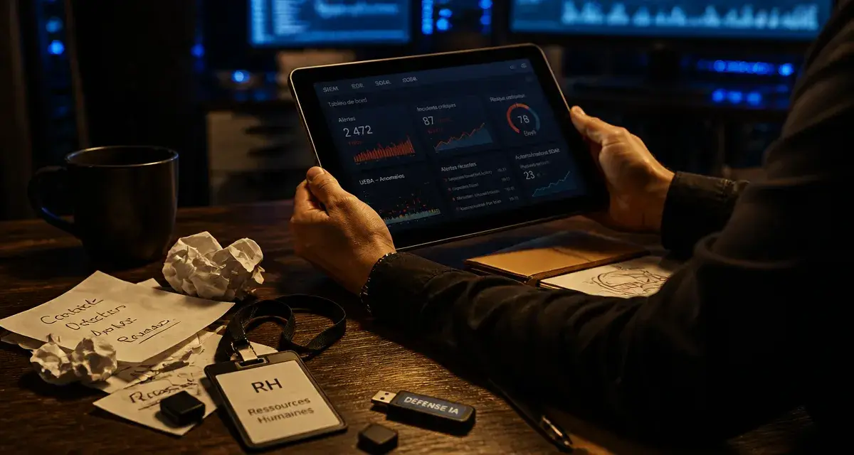IA cybersécurité : analyste et tableau cyber SIEM EDR SOAR
