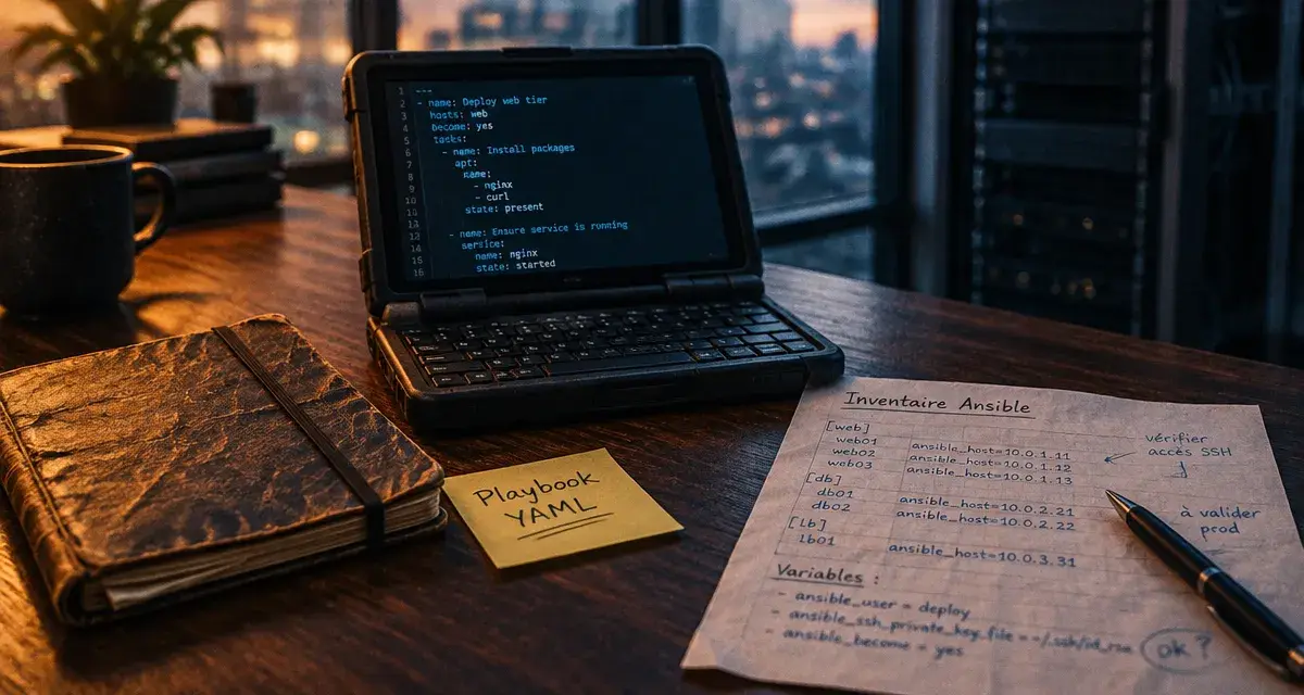 Ansible tutorial : playbook YAML idempotent via SSH