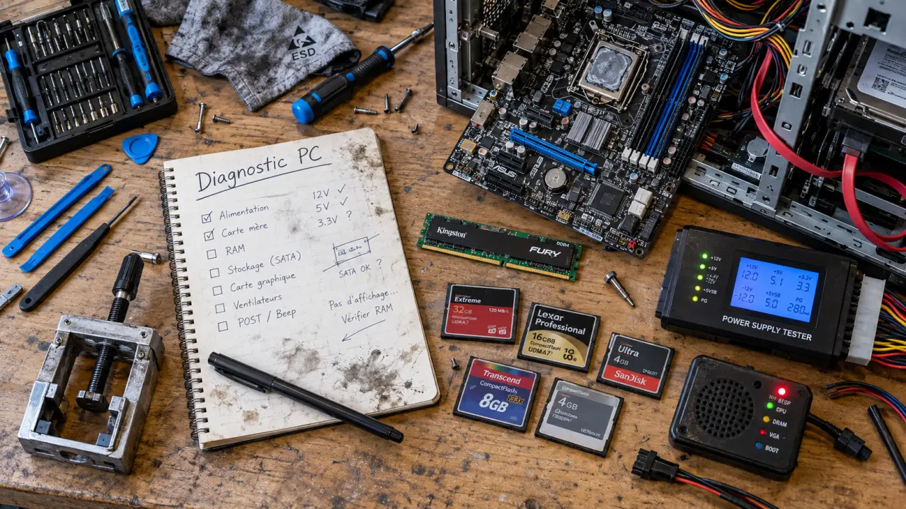 Carte mere hs : vérifications alimentation avant remplacement