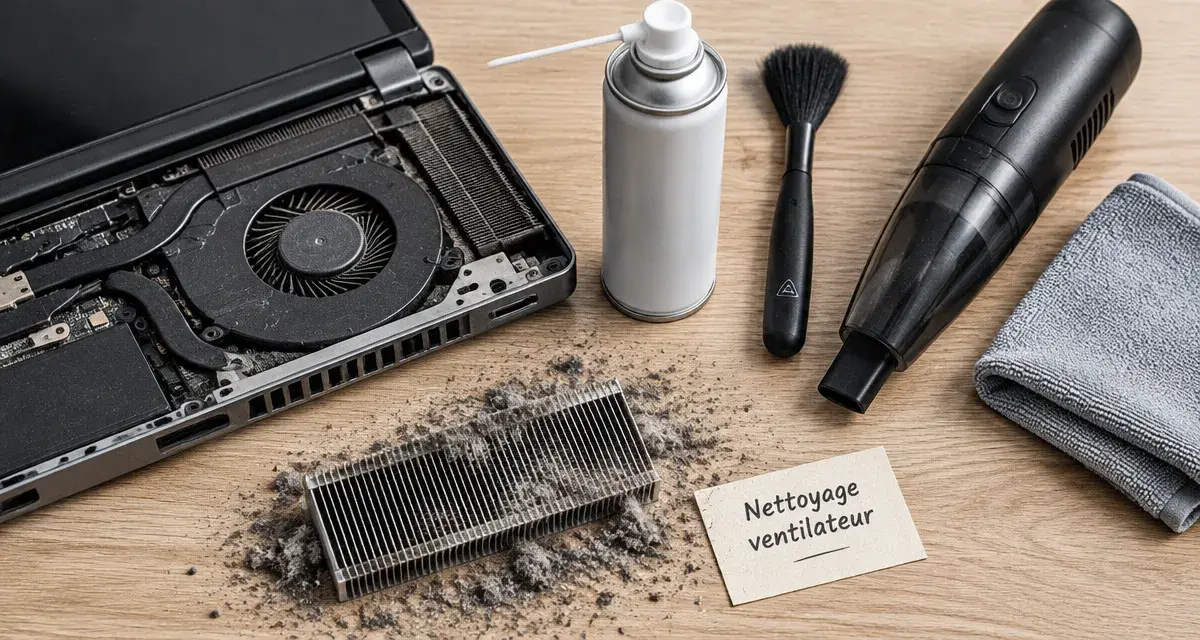 Nettoyer ventilateur pc portable : enlever la poussière pour réduire la surchauffe